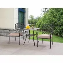 3 Piece Bistro Set Table & 2 Chairs Outdoor Patio